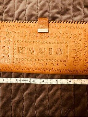 ⭐️ Maria Vintage Tooled Brown Leather Wallet